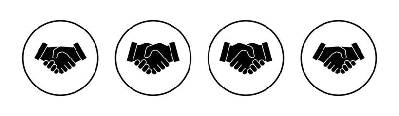 Obraz premium Handshake icons set. business handshake sign and symbol. contact agreement