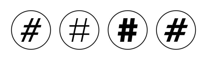 Hashtag icons set. hashtag sign and symbol