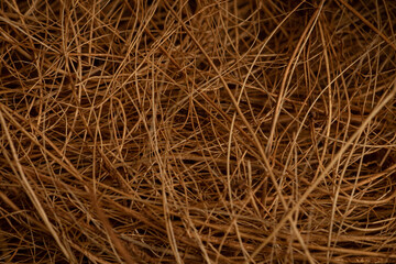 Coir fiber or coconut husk texture for wallpaper and background. Abstract background. Texture background. Macro photography. Close up