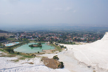 Turkey's tourist attraction are the hot springs in Pamukkale.