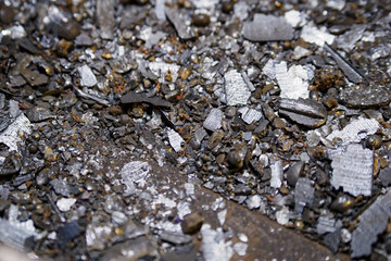 Detail of gas cutting chips.