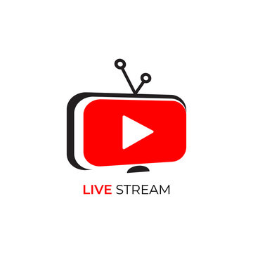 Live Streaming Button Icon Logo Vector Illustration