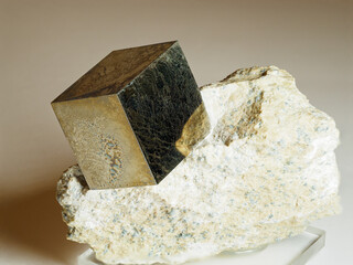 Cube pyrite on the mineral.