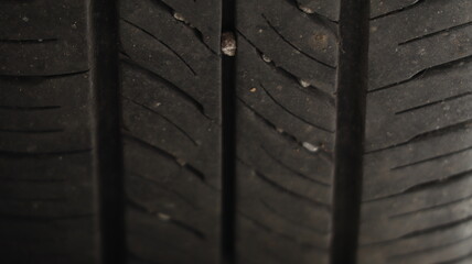 tire tread on car wheel