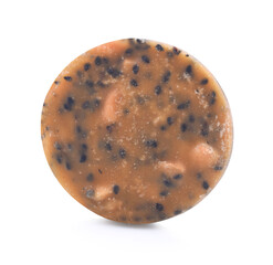 java sugar or palm sugar or brown sugar in cube on white background