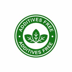 Additives free vector logo template. Suitable for business, health and product label