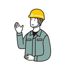 ヘルメット姿の男性のシンプルなイラスト