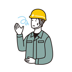 ヘルメット姿の男性のシンプルなイラスト