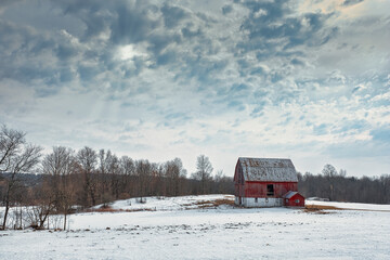 Rural landscapes of farms and barns and wooded area in the southern Ontario region of Canada.  Featuring outbuildings, and forested trails with brilliant skies.