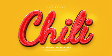 chili 3d text style effect template illustrations