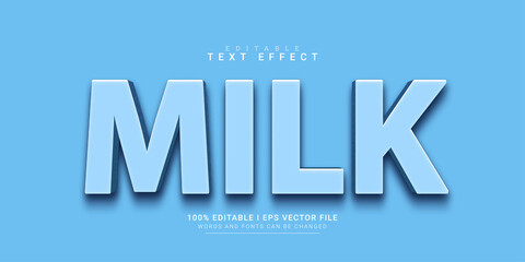 editable text effect milk 3d text style