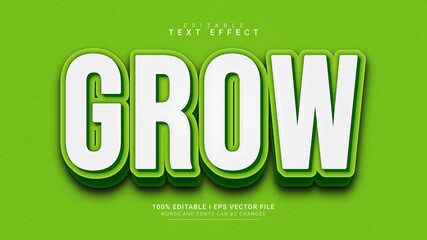 editable text effect grow 3d text style