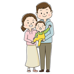 子どもを抱く夫婦,家族,子ども,笑顔,親子,子育て,素材