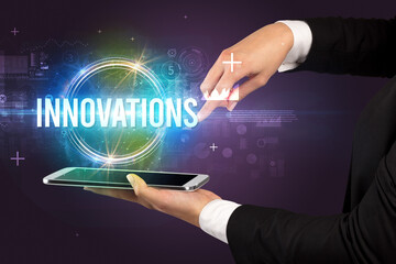 Close-up of a touchscreen, new tech concept