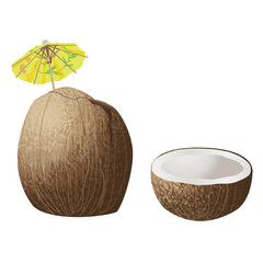 Coco con sombrillita verde