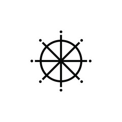 Obraz premium Rudder, Nautical, Ship, Boat Solid Icon Vector Illustration Logo Template. Suitable For Many Purposes.