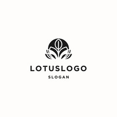Lotus logo icon flat design template