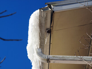 gutter damage - ice accumulation