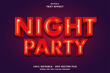 Night Party Neon 3D Editable Text Effect
