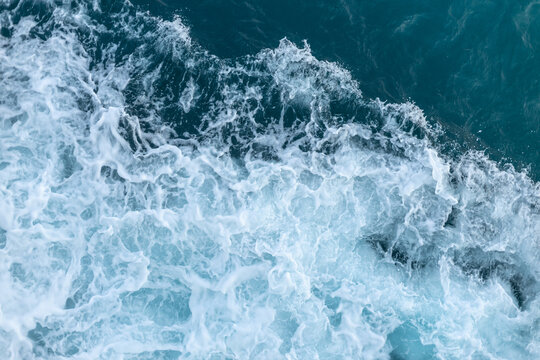 Top view of waves in the sea. © jroballo