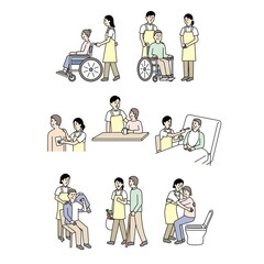 介護福祉の人物イラスト