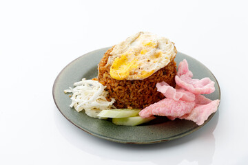 Nasi Goreng Rendang, Fried Rice with Beef Stew and Sunny Side Up Egg.