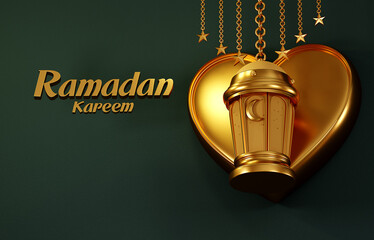 3D rendering Ramadan Kareem Lanterns, lamps gold color, religion Islamic, happy eid mubarak concept illustration backgrounds