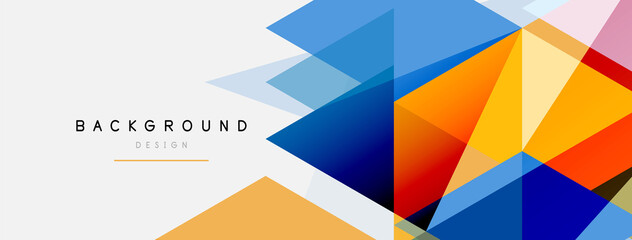 Color triangles composition, geometric abstract background. Techno or business concept, pattern for wallpaper, banner, background, landing page