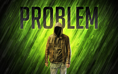Mysterious man with security concept
