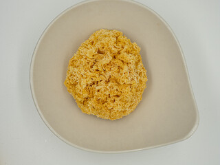 A dried Tremella on a white background