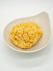 A dried Tremella on a white background