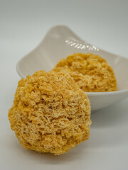 A dried Tremella on a white background