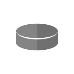 Hockey puck grey flat vector icon