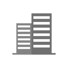 Office building grey flat vector icon