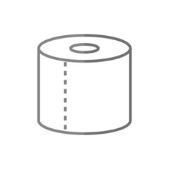 Toilet paper grey flat vector icon
