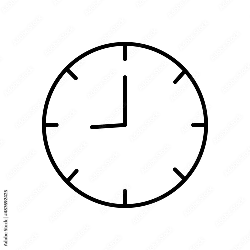 Poster flat watch. round clock. countdown concept. round timepiece. vector illustration. stock image.
