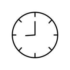 Flat watch. Round clock. Countdown concept. Round timepiece. Vector illustration. stock image.