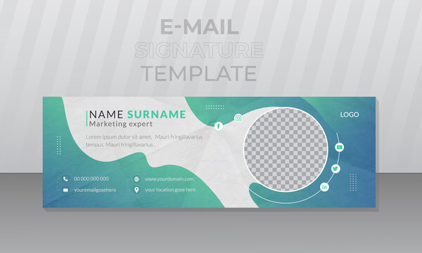 Modern corporate email signature vector template.Business Corporate Company Identity professional email signature design template. Email signature template design. email signature vector banner.