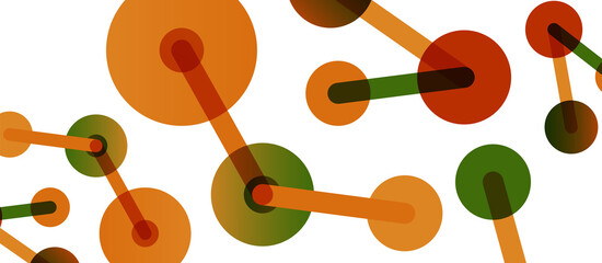 Abstract background. Round dots connected by lines. Trendy techno business template for wallpaper, banner, background or landing