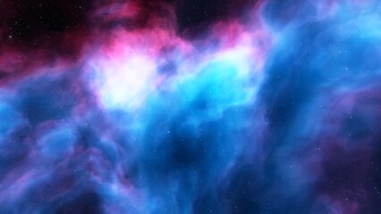 Colorful smoke clouds on dark background 3d render
