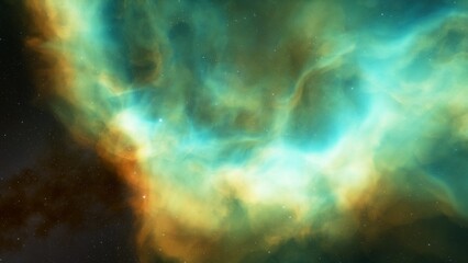 Colorful smoke clouds on dark background 3d render