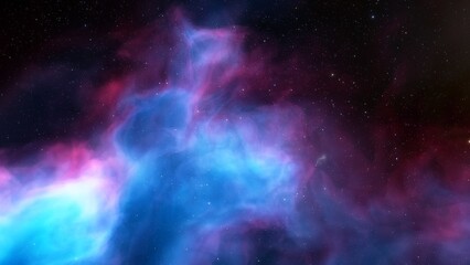 Colorful smoke clouds on dark background 3d render