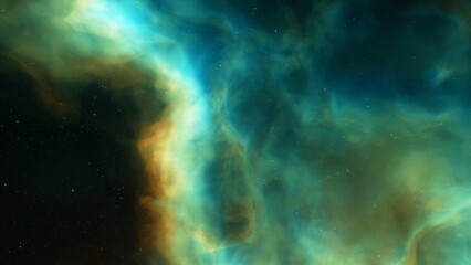 Fototapeta premium Colorful smoke clouds on dark background 3d render