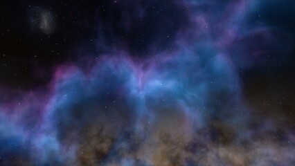 Fototapeta na wymiar Colorful smoke clouds on dark background 3d render