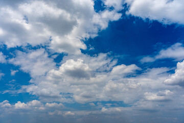 White clouds floating on the blue sky