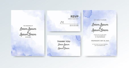 Wedding invitation with abstract watercolor background