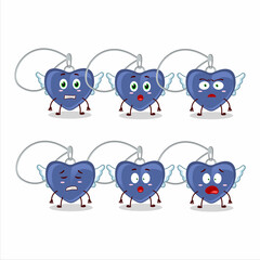 Character cartoon of angel heart necklace with scared expression