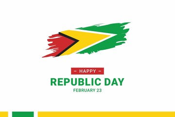 Guyana Republic Day. Vector Illustration. The illustration is suitable for banners, flyers, stickers, cards, etc.