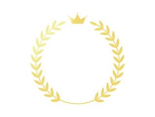 金色の王冠と月桂冠のエンブレム