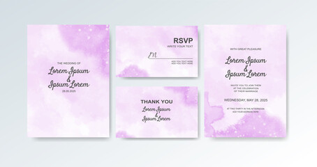 Wedding invitation with abstract watercolor background